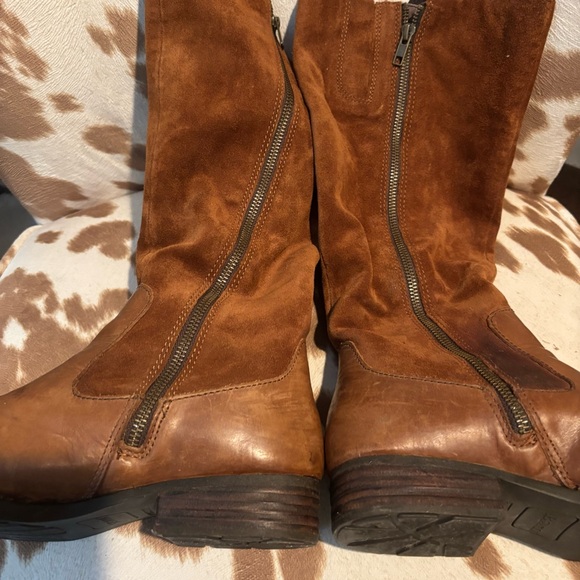 Born Suede & Leather Tall Boots w/Braided Trim - Picture 13 of 15